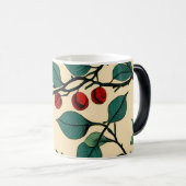 Vintage Botanical Leaf Pattern Mug Desig モーフィングマグカップ (正面右)