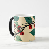 Vintage Botanical Leaf Pattern Mug Desig モーフィングマグカップ (正面左)