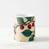 Vintage Botanical Leaf Pattern Mug Desig モーフィングマグカップ (中央)