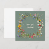 Vintage Botanical Loop Wreath Note Cards ノートカード (正面/裏面)