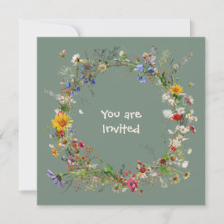 Vintage Botanical Loop Wreath Note Cards ノートカード