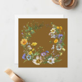 Vintage Botanical Loop Wreath Paper Cards ノートカード (正面/裏面インサイチュ)