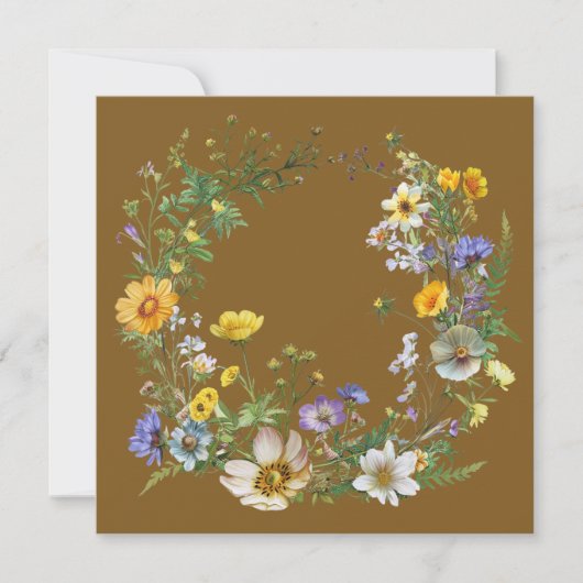 Vintage Botanical Loop Wreath Paper Cards ノートカード (正面)