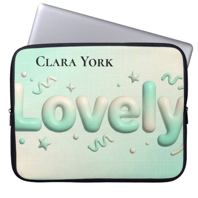 Vintage Botanical Lovely Personalized Keepsake ラップトップスリーブ (正面)
