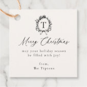 Vintage Botanical Monogram Christmas フェイバータグ (正面)