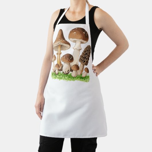 Vintage Botanical Mushroom Illustration Art エプロン (インサイチュ)