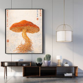 Vintage Botanical Mushroom Illustration, Japanese  ポスター