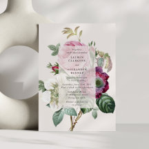 Vintage botanical off-white floral wedding 
