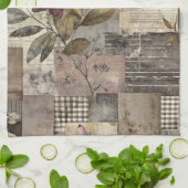 Vintage Botanical Patchwork Rustic (1) キッチンタオル (折り畳み)
