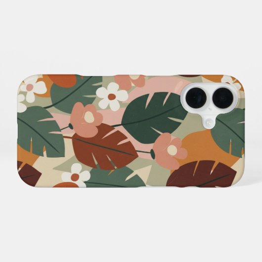 Vintage Botanical Pattern iPhone 16ケース (裏面横)