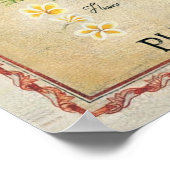 Vintage Botanical Plumeria Tree Art Deco ポスター (角)