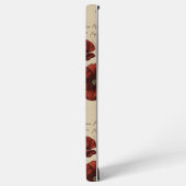 Vintage Botanical Poppy Script – Antique Red Samsung Galaxyケース (左側面)