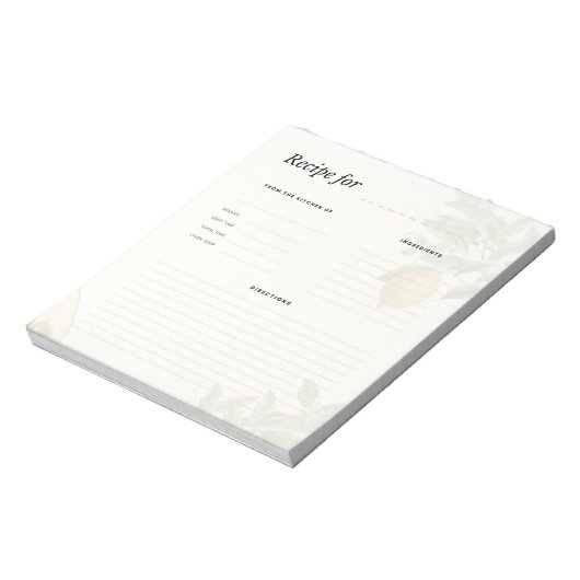 Vintage Botanical Recipe Notepad ノートパッド (回転)
