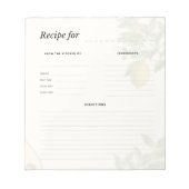 Vintage Botanical Recipe Notepad ノートパッド (正面)