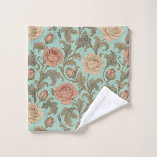 Vintage Botanical Rose ウォッシュタオル (ウォッシュタオル)