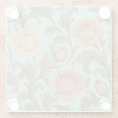 Vintage Botanical Rose ガラスコースター (裏面)