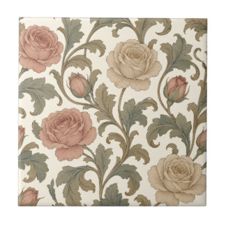 Vintage Botanical Rose タイル