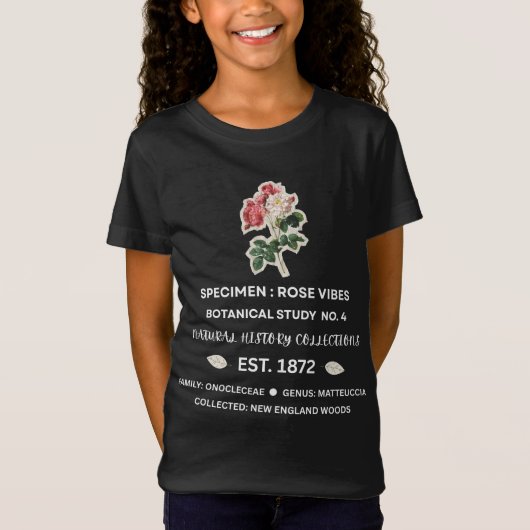 Vintage Botanical Rose Vibes  Tシャツ (正面)