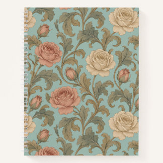 Vintage Botanical Roses ノートブック