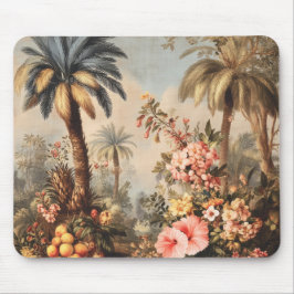 Vintage Botanical Scene with Palms マウスパッド