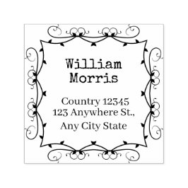 Vintage Botanical Square Custom Address Stamp セルフインキングスタンプ