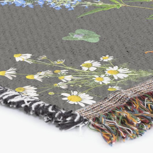 Vintage botanical style スローブランケット (コーナー)