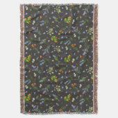Vintage botanical style スローブランケット (正面縦)