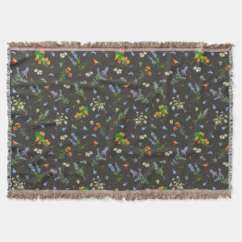 Vintage botanical style スローブランケット