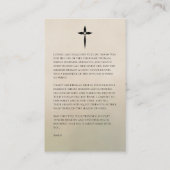 Vintage Botanical Tribute Prayer Card 名刺 (裏面)