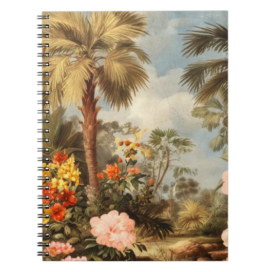 Vintage Botanical Tropical Palms ノートブック (正面)