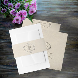 Vintage Botanical Wedding Envelope Belly Band 招待状ベリーバンド