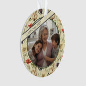 Vintage Botanical Wildflower Family Photo Memory オーナメント (正面)