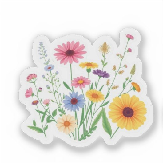 Vintage Botanical Wildflower Garden Vinyl シール (正面)