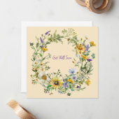 Vintage Botanical Wreath Art Note Cards ノートカード (正面/裏面インサイチュ)