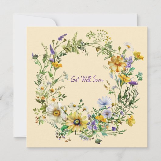 Vintage Botanical Wreath Art Note Cards ノートカード (正面)