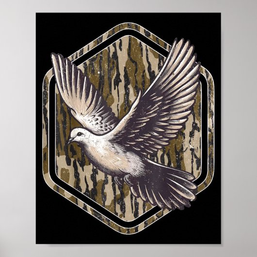 Vintage Bottomland Camo Dove Hunting Season Hunter ポスター (正面)