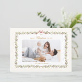 vintage bow botanical frame christmas 2 photo  シーズンカード (スタンド正面)
