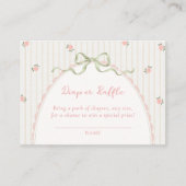 Vintage Bow Diaper Raffle Enclosure Card エンクロージャーカード (正面)