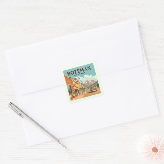 Vintage Bozeman Montana スクエアシール (封筒)