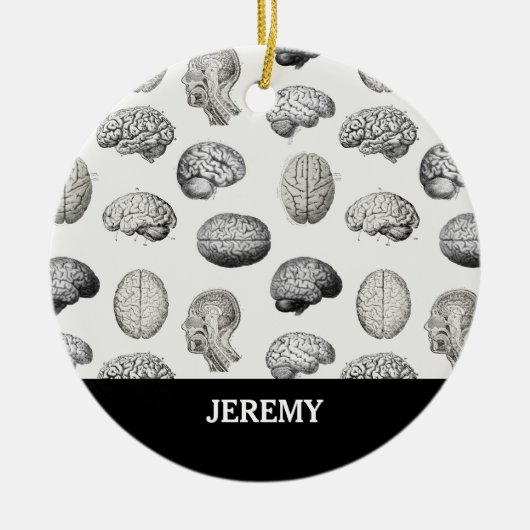 Vintage Brain Anatomy Biology Illustrations セラミックオーナメント (正面)
