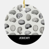 Vintage Brain Anatomy Biology Illustrations セラミックオーナメント (裏面)