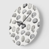 Vintage Brain Anatomy Biology Illustrations ラージ壁時計 (傾斜)