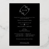 Vintage Branches Diamond Shape Silver 4 Photos 箔招待状 (裏面)