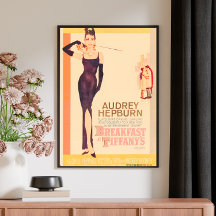 Vintage Breakfast at Tiffany’s Retro Movie Poster