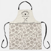 Vintage Breakfast Bakery Seamless Pattern エプロン (正面)