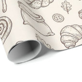 Vintage Breakfast Bakery Seamless Pattern ラッピングペーパー (ロールコーナー)