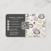Vintage Breakfast Bakery Seamless Pattern 名刺 (裏面)
