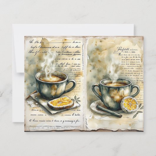 Vintage Breakfast Scrapbook Paper (裏面)