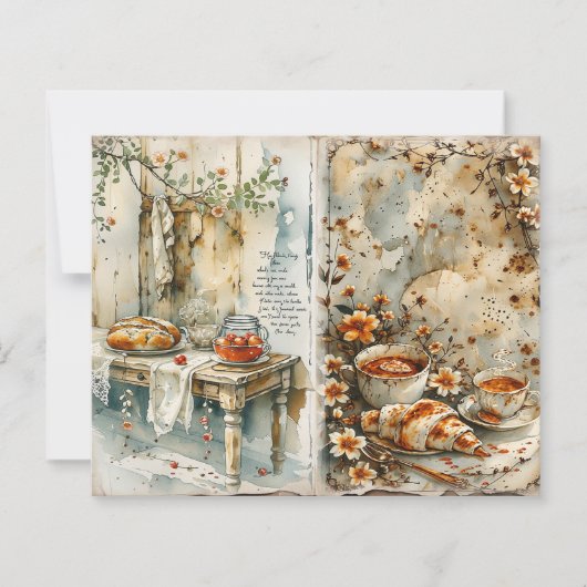 Vintage Breakfast Tea Scrapbook Paper (正面)