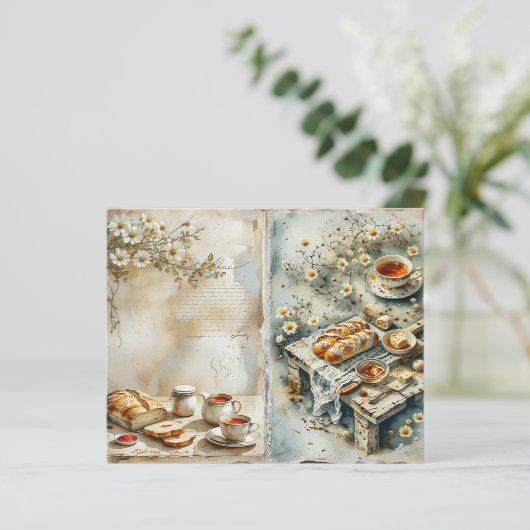 Vintage Breakfast Tea Set Scrapbook Paper (スタンド正面)